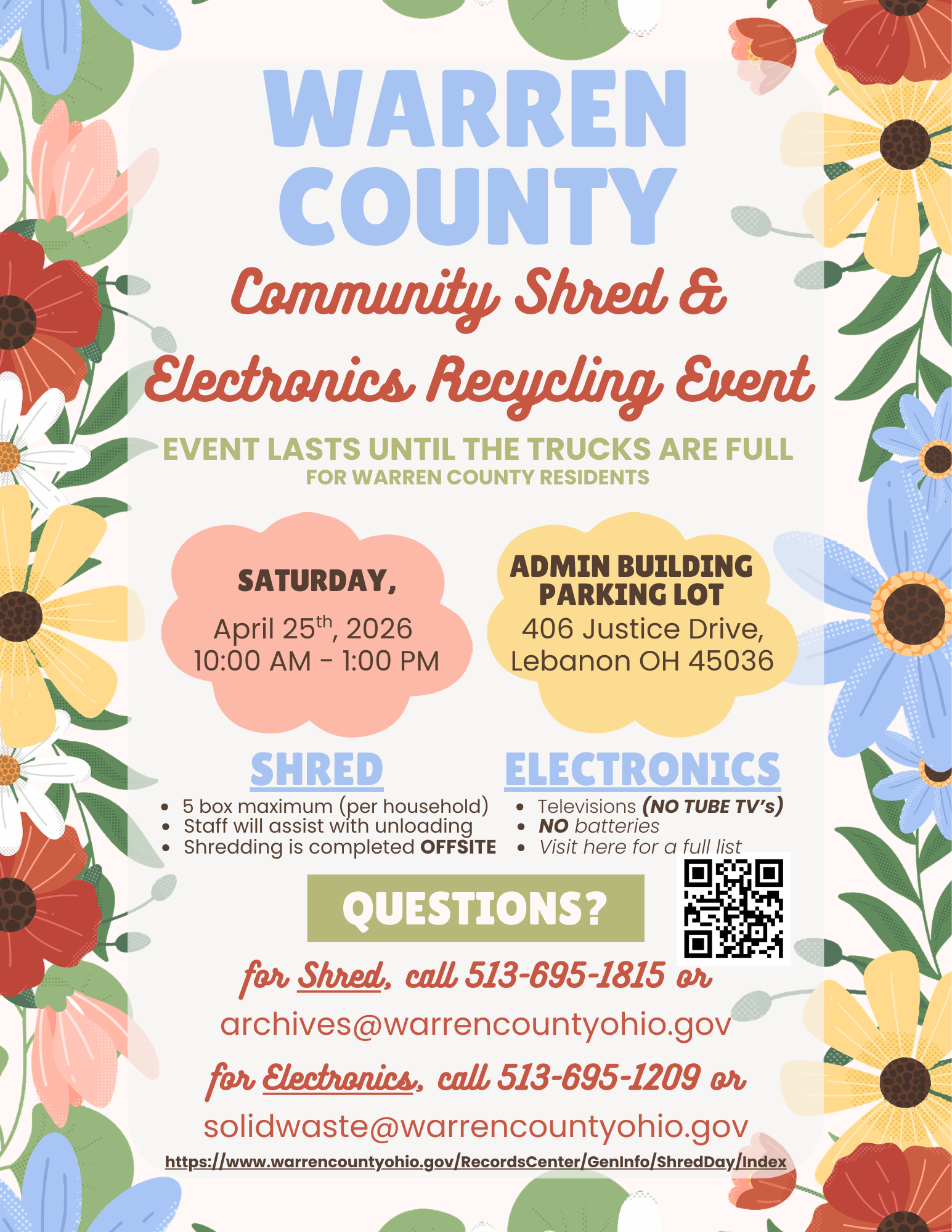 April 25th WC Shred 7 Recycling Event 